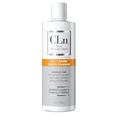 CLn 2-in-1 Gentle Wash bottle pour highlighting fragrance-free cleansing for sensitive skin