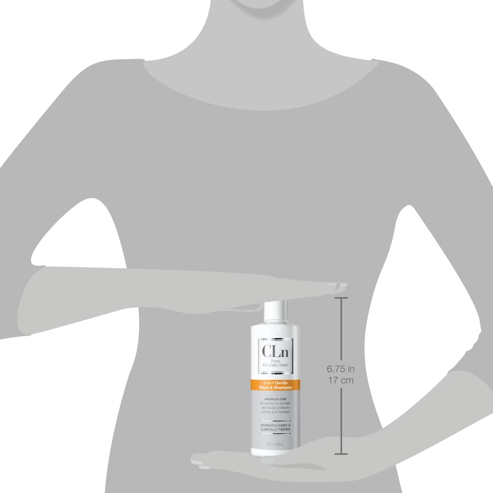 CLn 2-in-1 Gentle Wash fragrance-free badge signals sensitive-skin friendly options