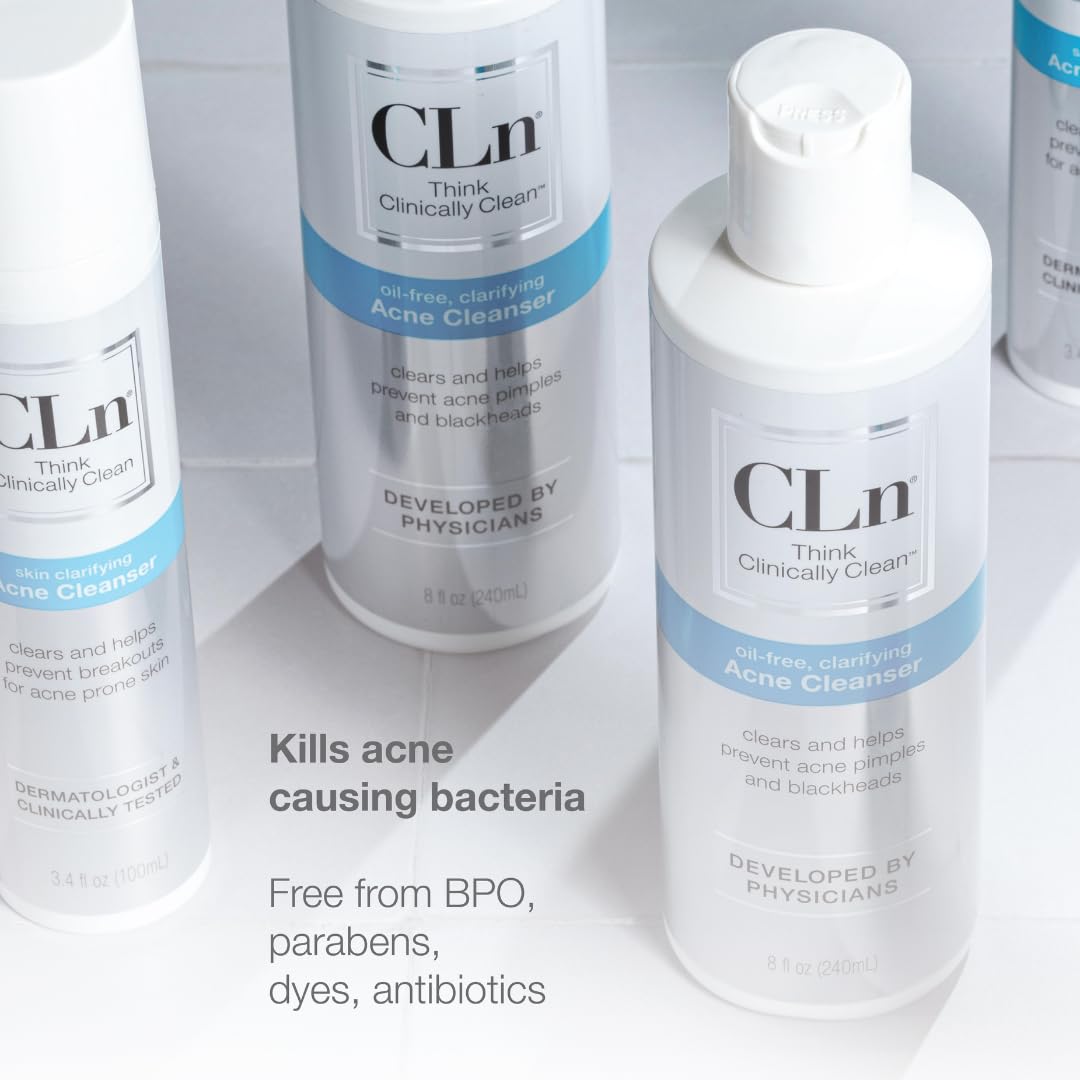After use, CLn cleanser leaves skin feeling refreshed.