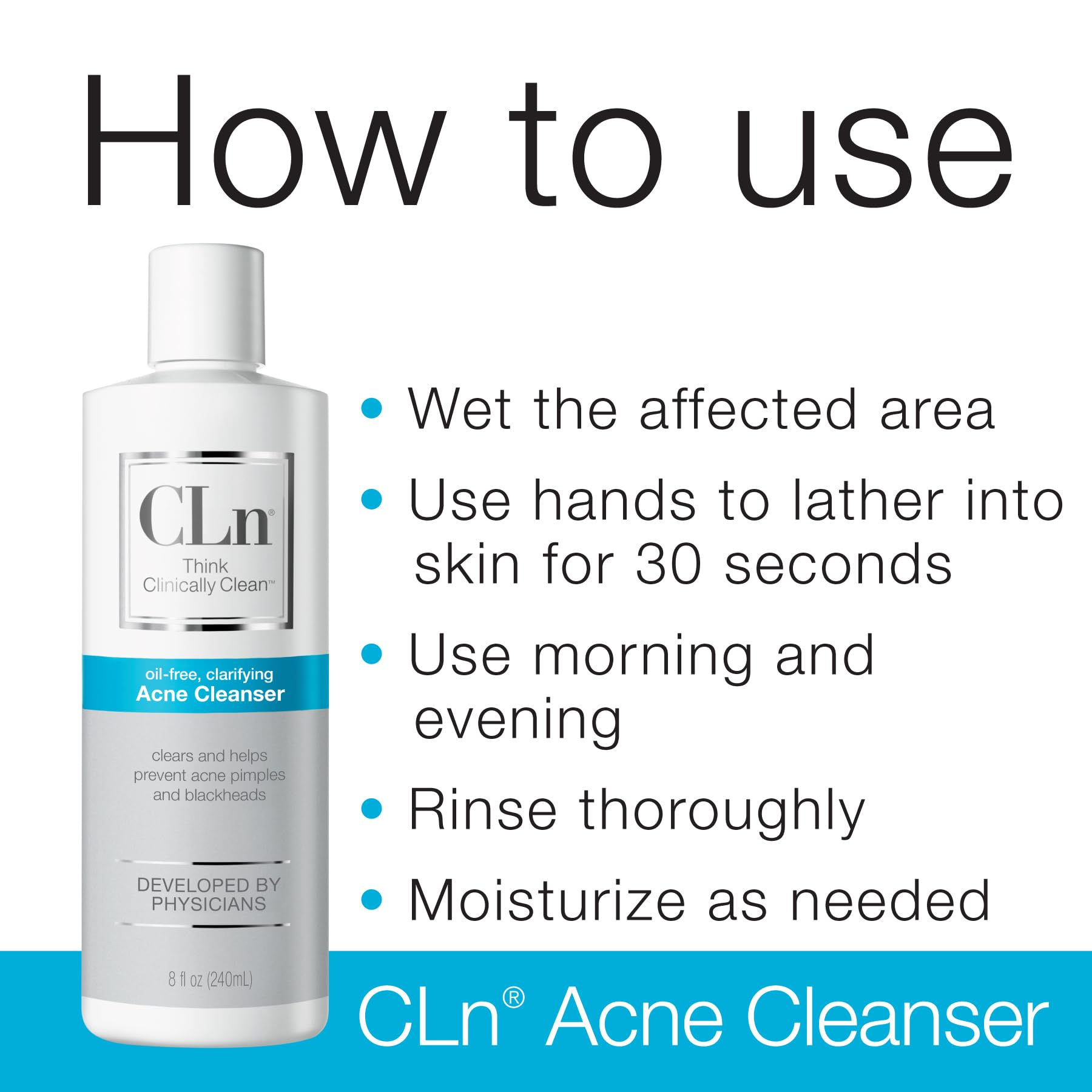 CLn Acne Cleanser fits into daily skincare routine.