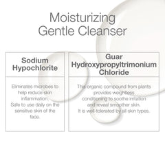 CLn facial cleanser packaging box highlighting fragrance-free and hypoallergenic features.