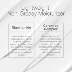 CLn moisturizer ingredients panel highlighting ceramides and niacinamide