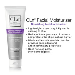 CLn Facial Moisturizer application in morning routine, preps skin for makeup