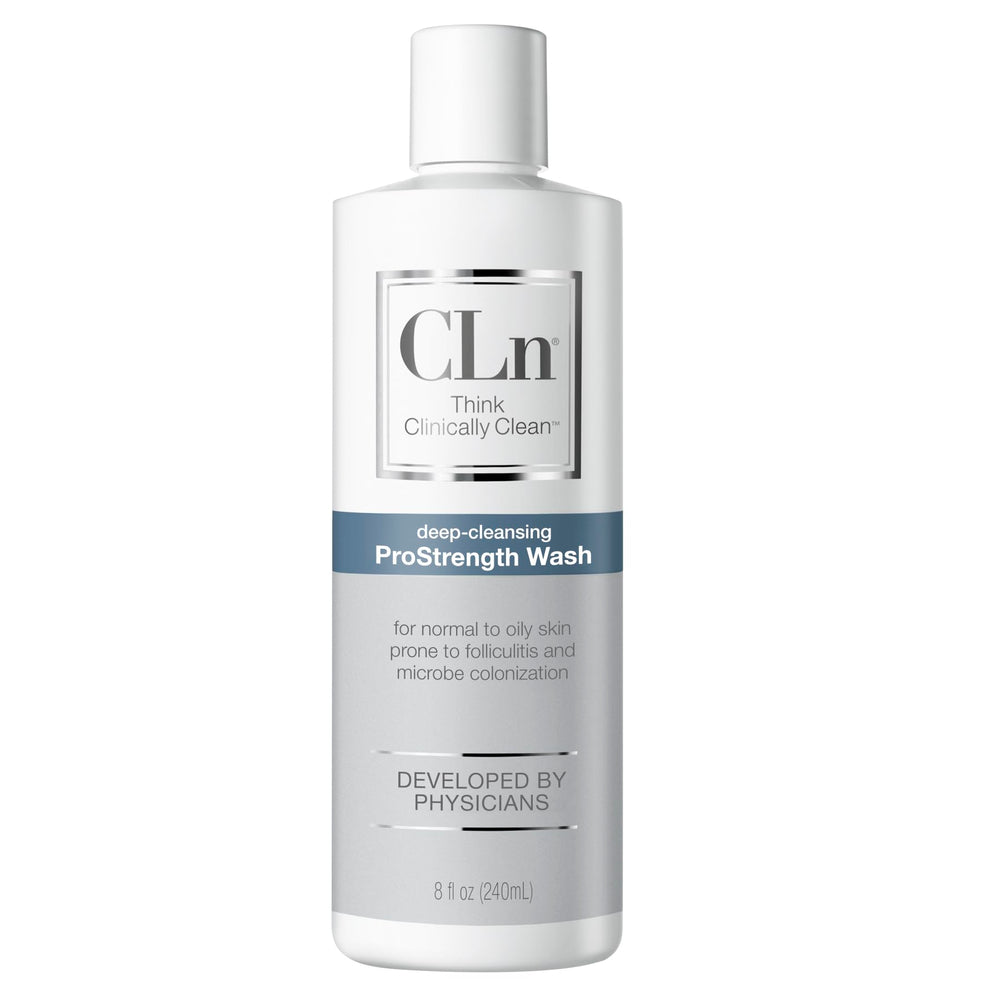 CLn ProStrength Wash bottle front for daily cleansing of normal to oily skin.