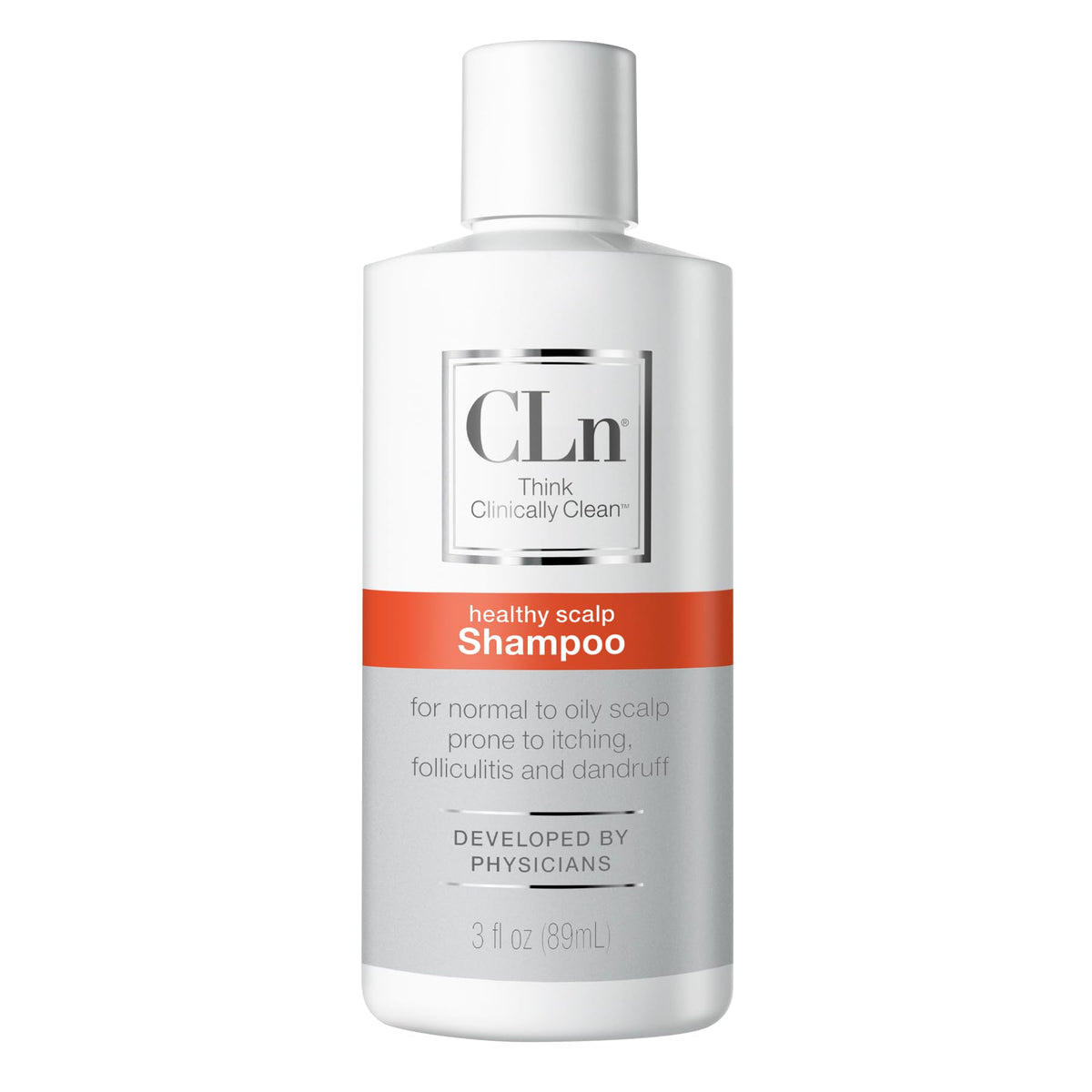 CLn Shampoo con ácido salicílico derramando la botella para limpieza profunda