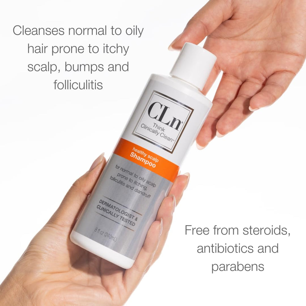 CLn Shampoo safe for chemically treated hair conveys gentle care after processing.
