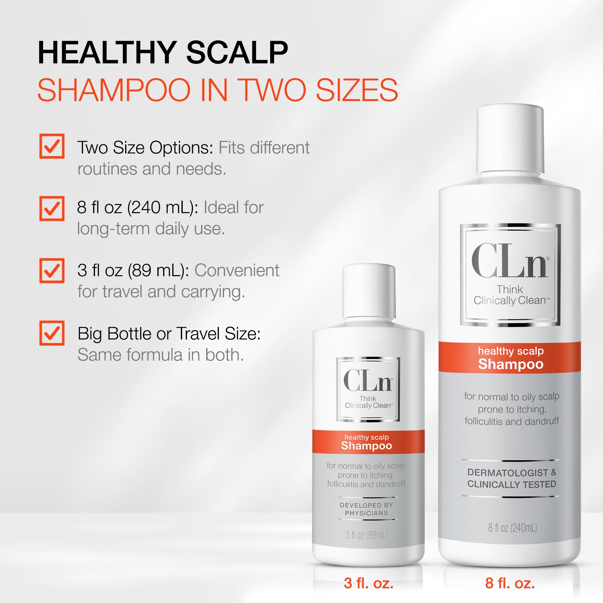CLn Shampoo masaje suave en cuero cabelludo para limpieza suave