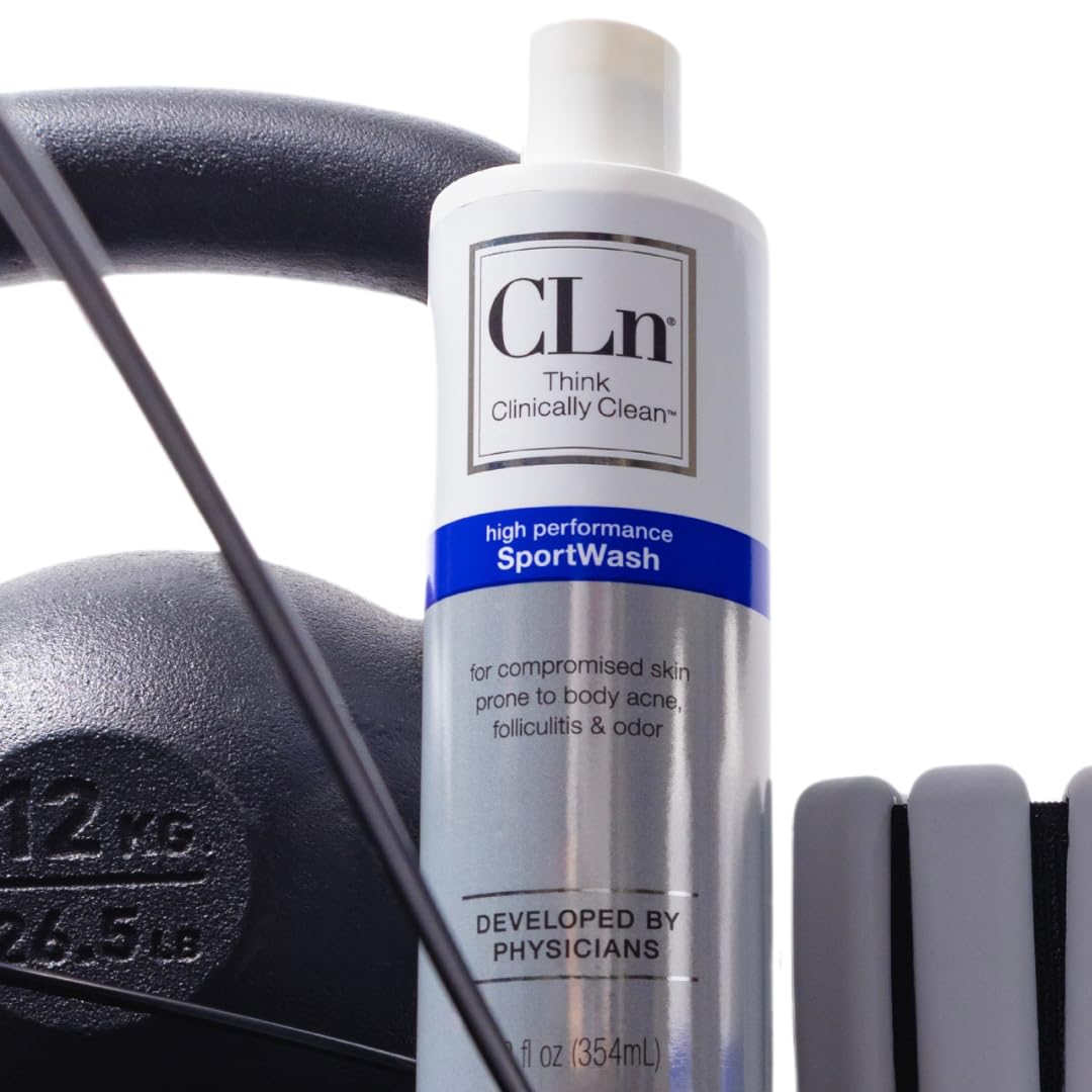 CLn SportWash back acne spot shows gentle cleansing for affected areas.