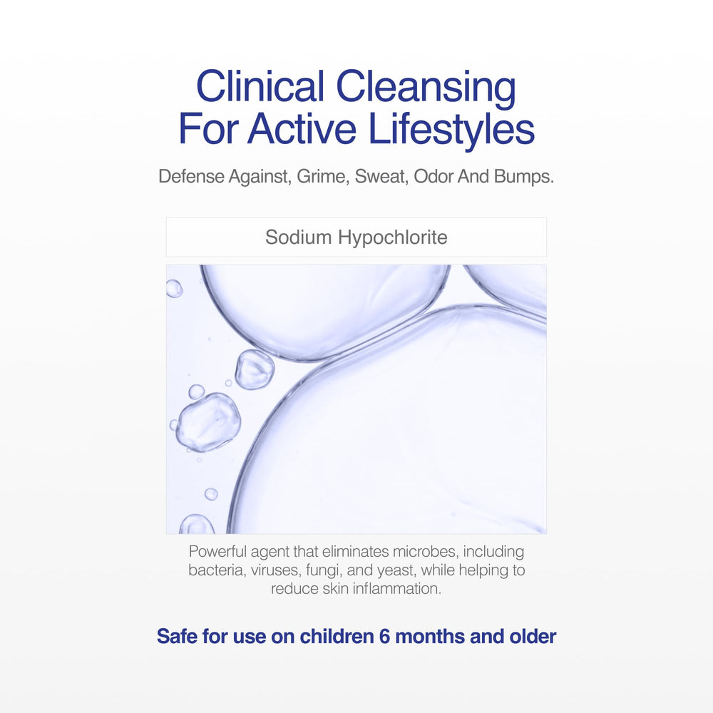 CLn SportWash while lathering hands demonstrates deep cleansing for active lifestyles.