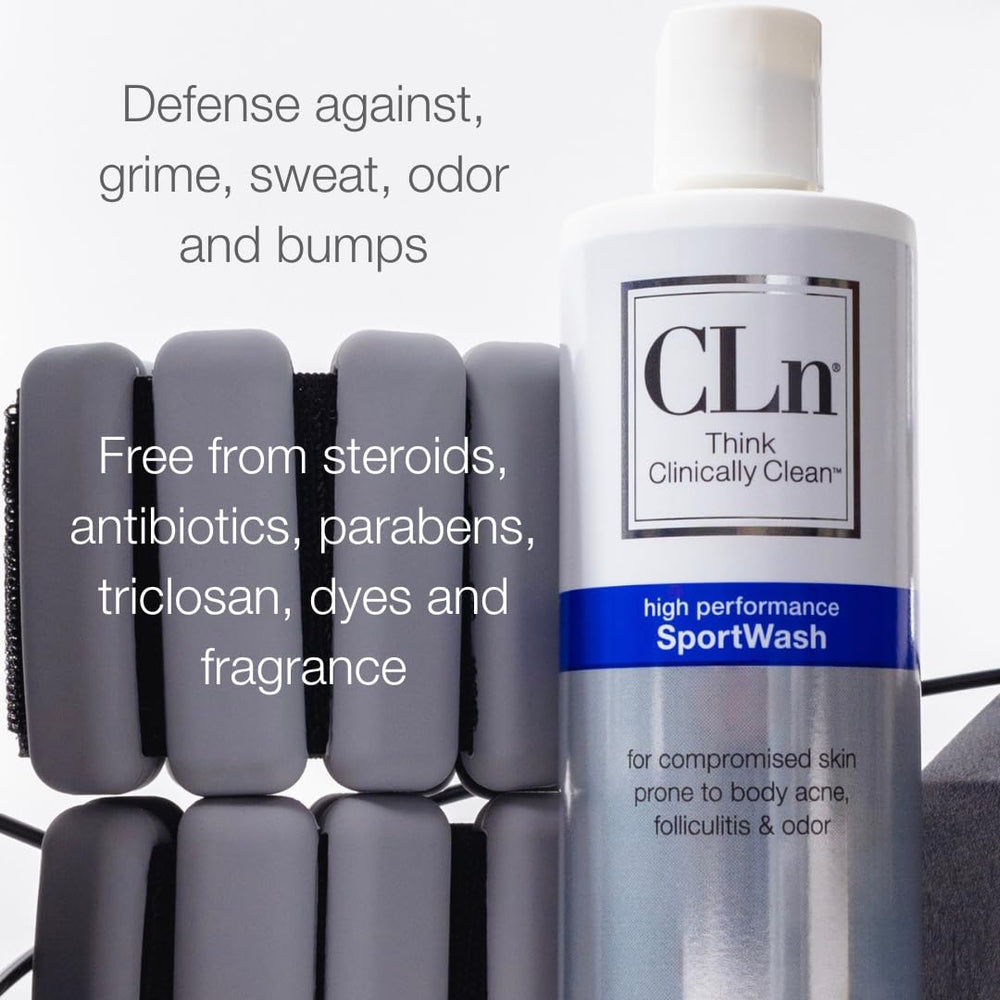 CLn SportWash ringworm area emphasizes careful cleansing for skin irritation.