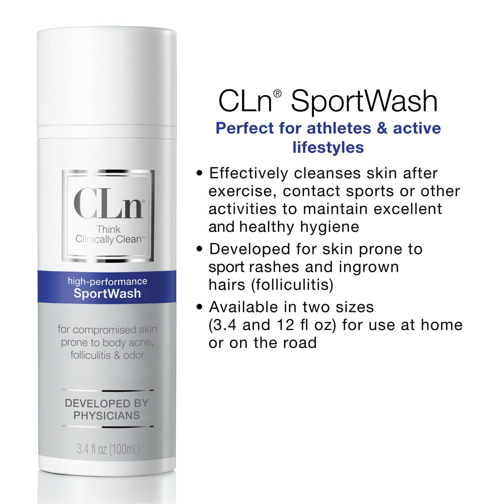 CLn SportWash texture-closeup highlights gel consistency for fast rinse.