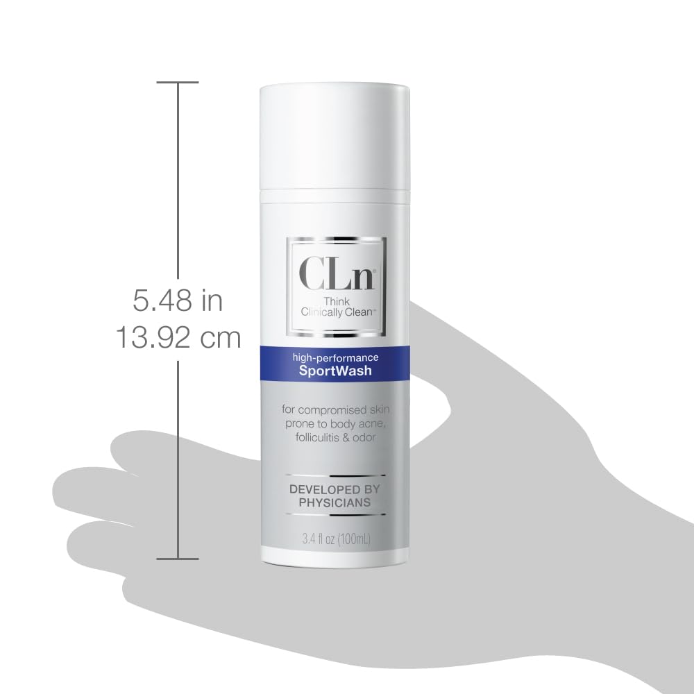 CLn SportWash travel-size bottle on-the-go hygiene for sports.
