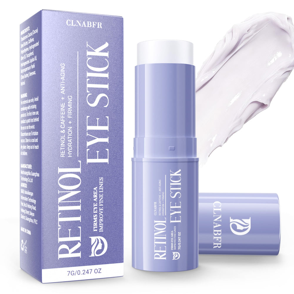 CLNABFR barra para ojos con retinol y cafeína, aplicación precisa alrededor de los ojos.