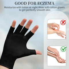 Clofiak guantes sin dedos negro, textura suave, sensación cómoda durante uso prolongado