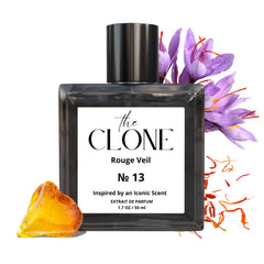 Clone Rouge Veil 13 bottle front view highlighting unisex appeal.