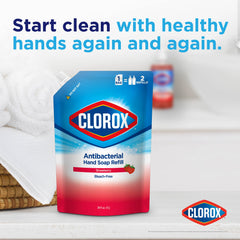 Clorox pump dispenser ready to receive strawberry hand soap refill.