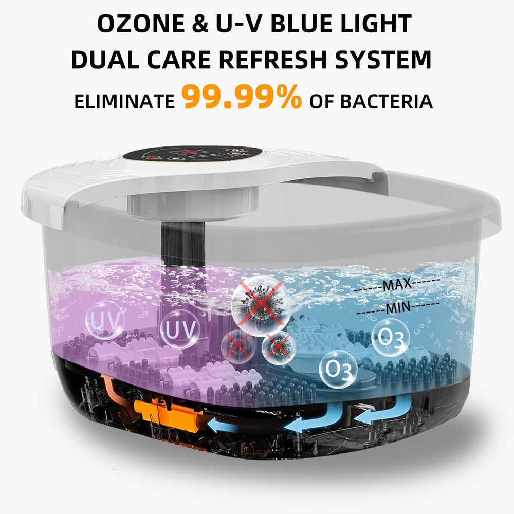 Closewave foot spa temperature control ensures a steady, warm soak for comfort.