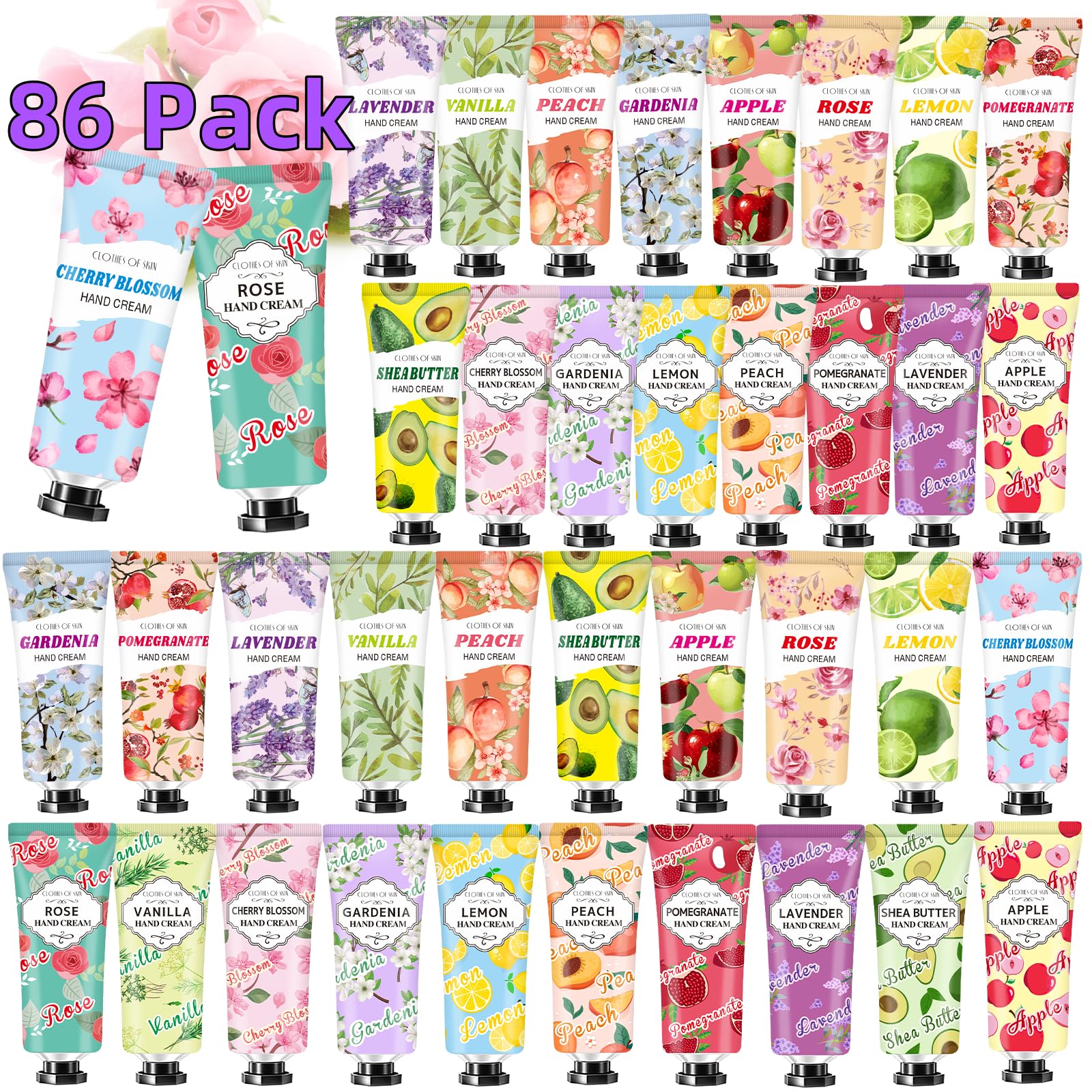 CLOTHES OF SKIN 86pack hand cream with assorted fragrances for daily mood lift
