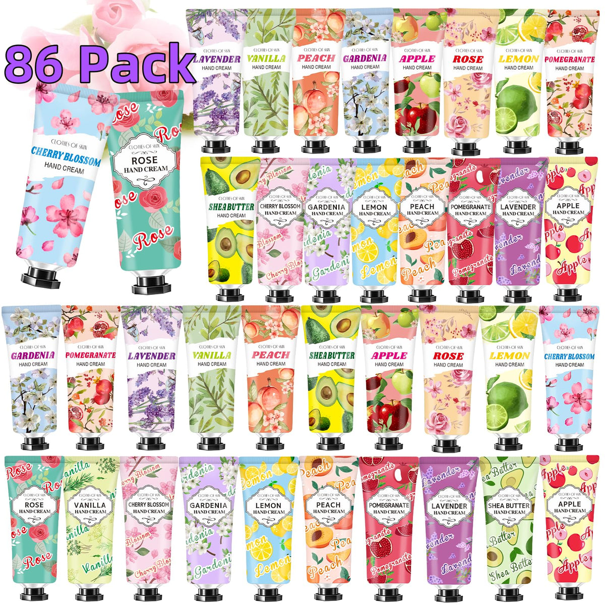 CLOTHES OF SKIN 86pack hand cream with assorted fragrances for daily mood lift