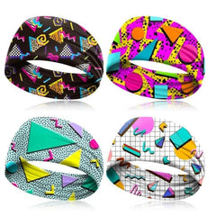 Bandanas neon 80s-90s de Clothmile para mujeres y hombres, estilo retro en entrenamientos.