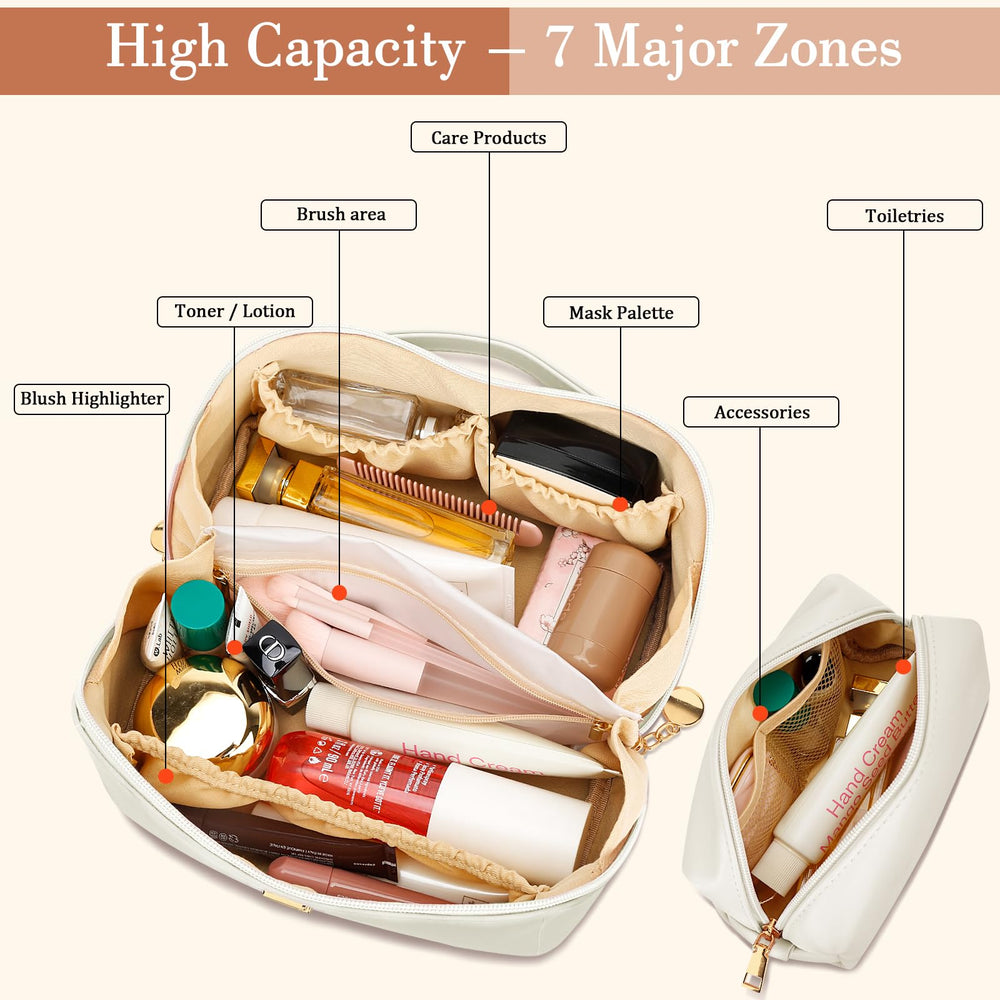 CloudWINGS two-compartments makeup organizer keeps brushes and products neatly separated.