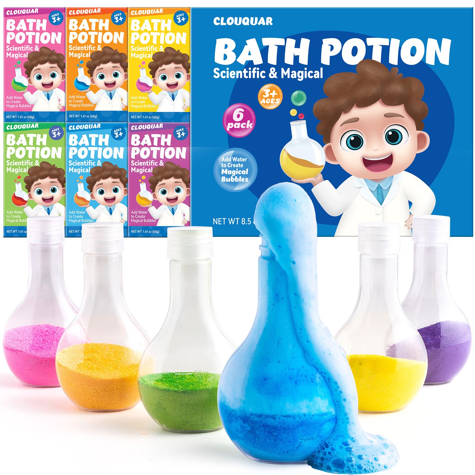 CLOUQUAR burbujas coloridas en el baño para estimular la imaginación del niño