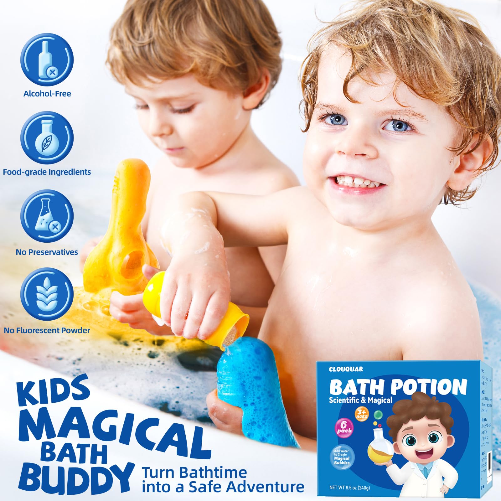 CLOUQUAR ingredientes seguros para la piel durante el baño de los niños