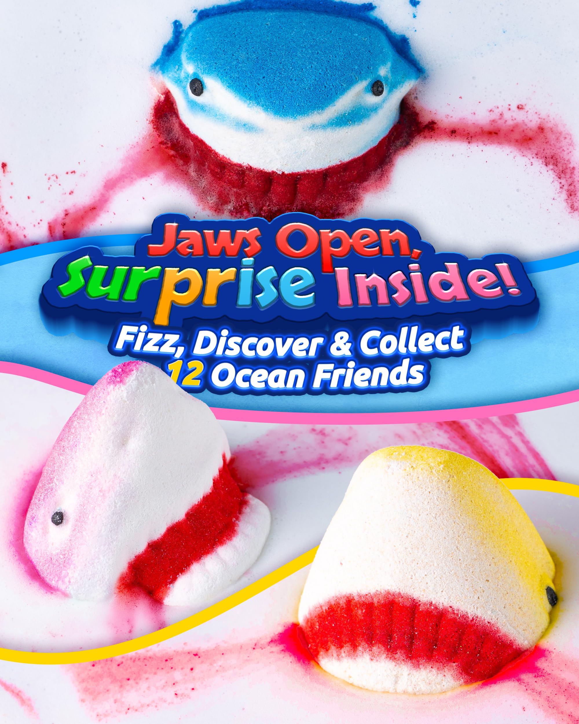 CLOUQUAR shark bath bomb pink design adds playful, colorful soak.