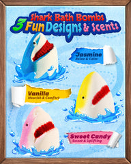 CLOUQUAR shark bath bombs surprise toy inside during fizzing fun.