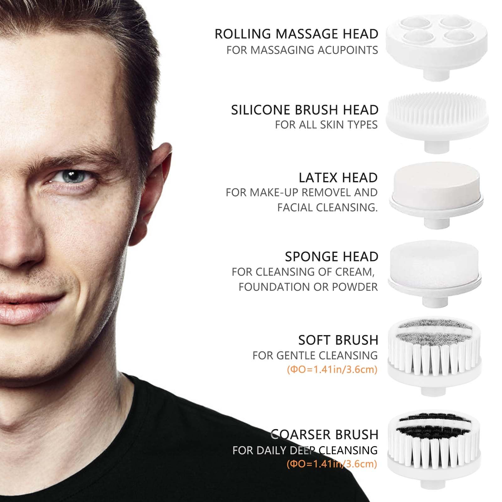 CLSEVXY facial cleansing brush interchangeable heads for tailored skincare