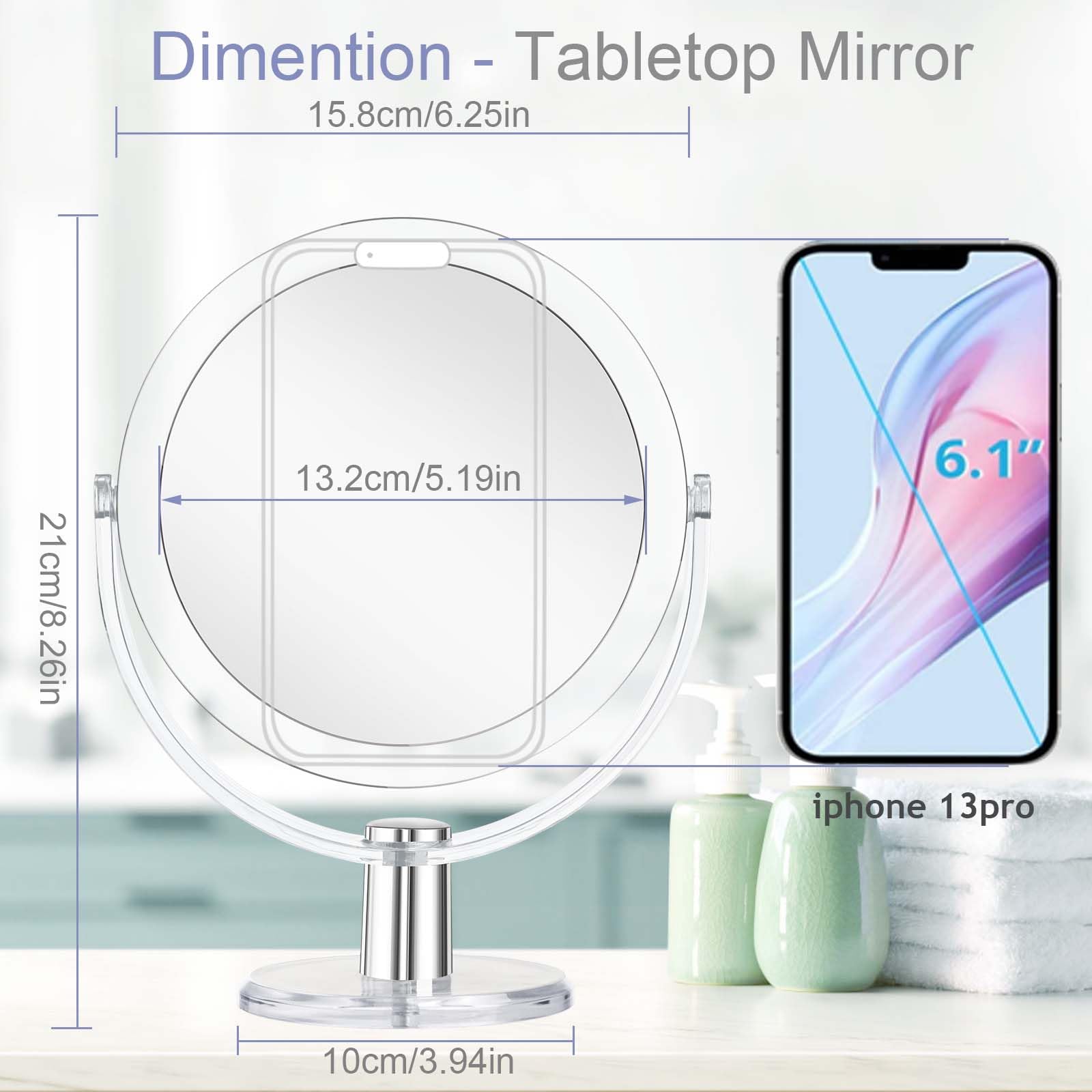 Tabletop design saves space on desks or nightstands