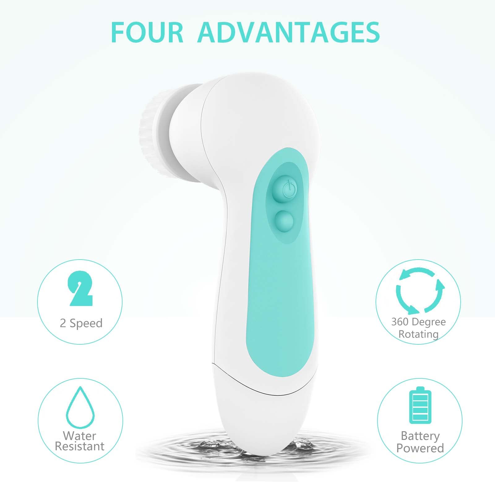 CLSEVXY two-speed rotation enables gentle exfoliation and cleansing.