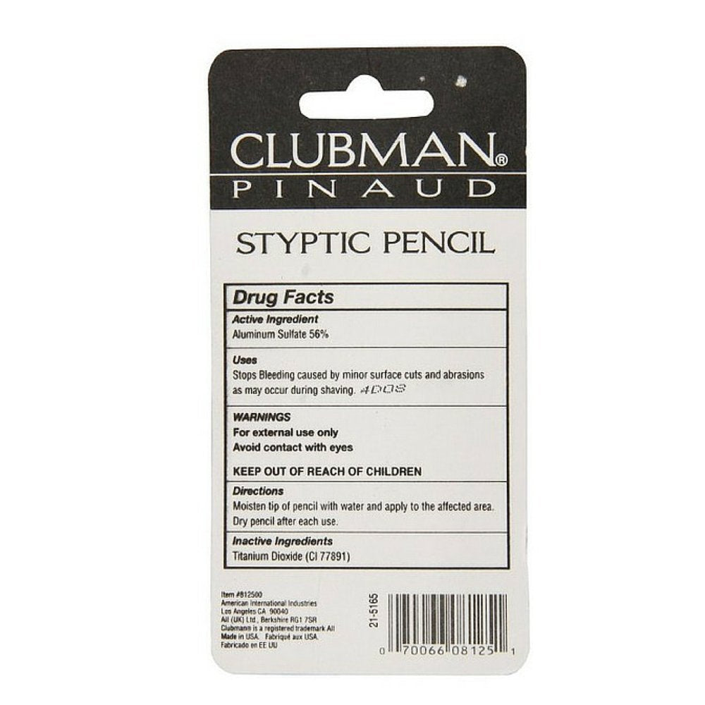 Close-up of Clubman Jumbo Styptic Pencil tip for quick, long-lasting use