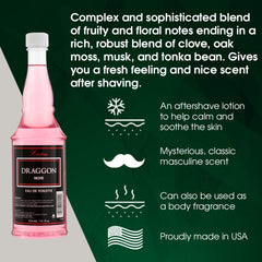 Clubman Lustray Draggon Noir barbershop ritual display for timeless grooming