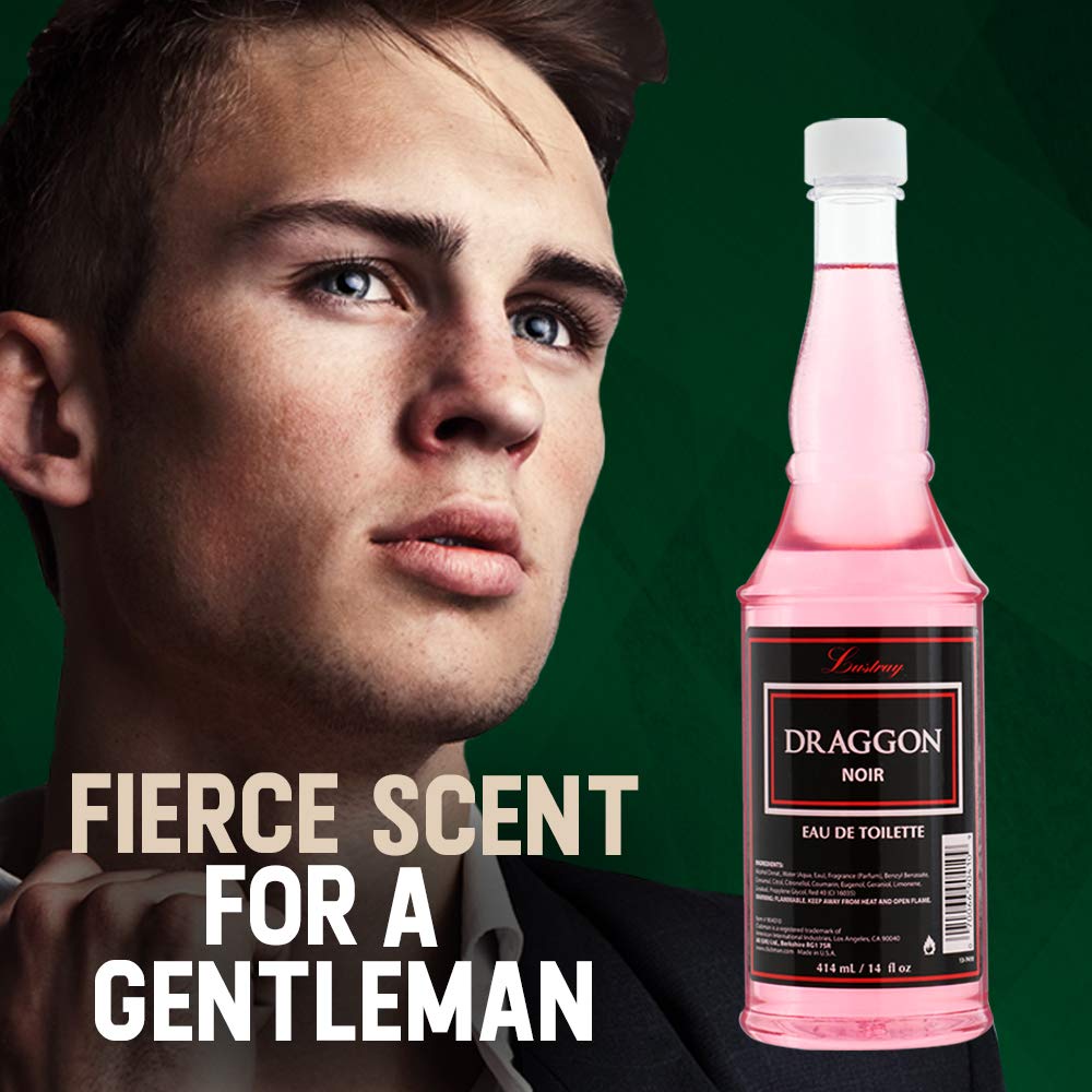 Clubman Lustray Draggon Noir post-shave lotion bottle ready to soothe skin