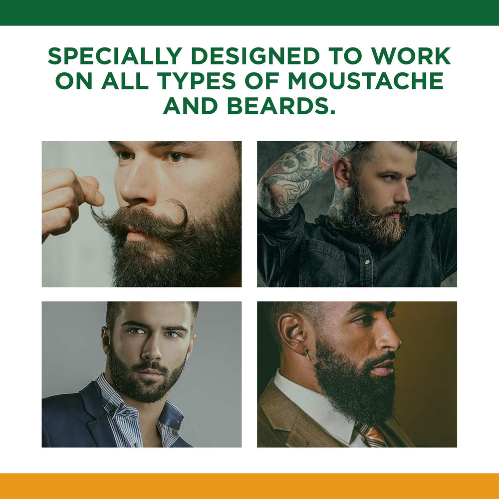 Clubman moustache wax strong hold delivers dependable shape throughout the day.