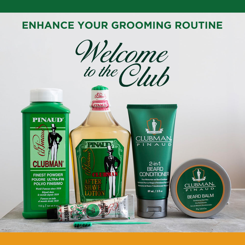 Grooming tools beside balm jar suggesting an easy daily routine