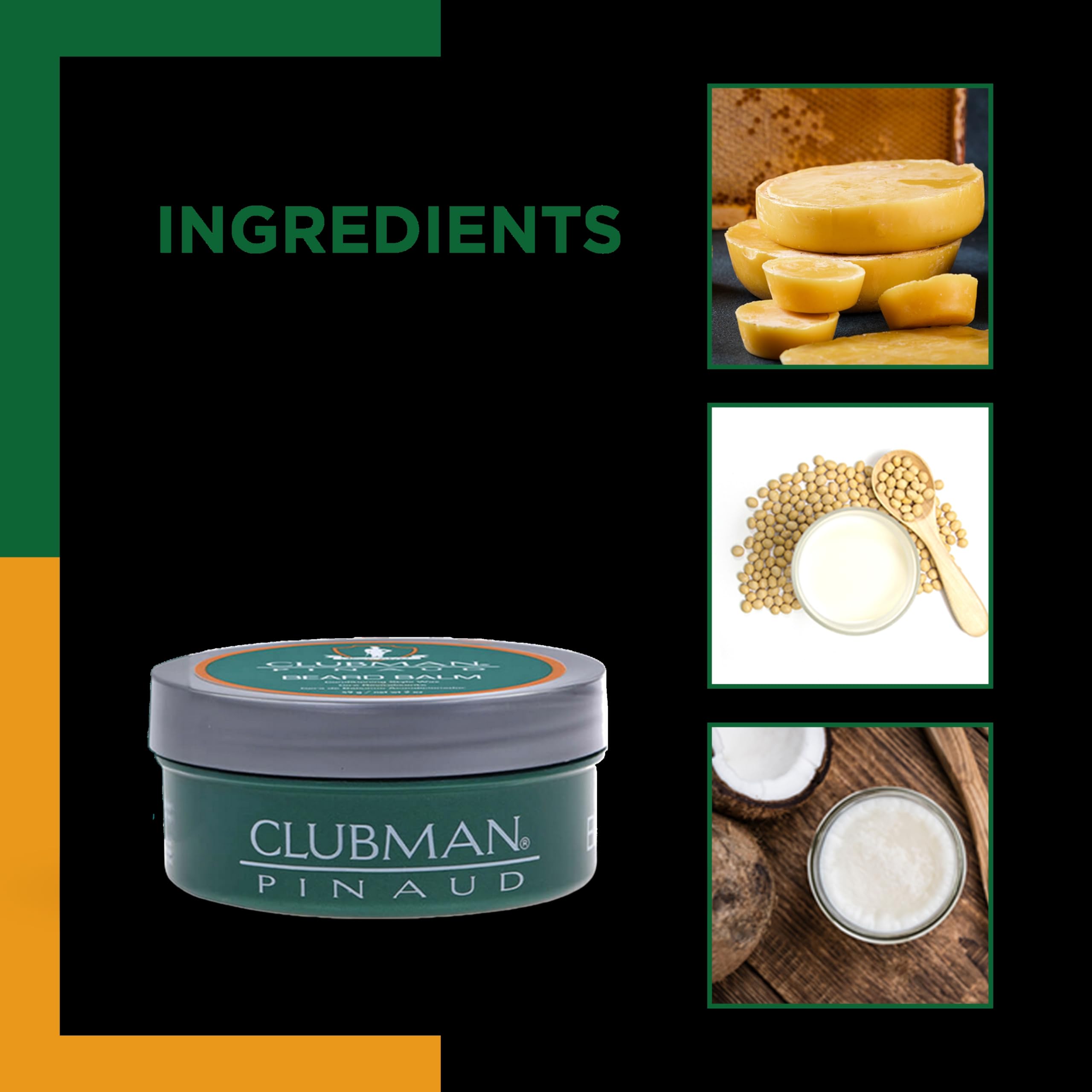 Styled beard with Clubman Pinaud Balm showing natural shine and control