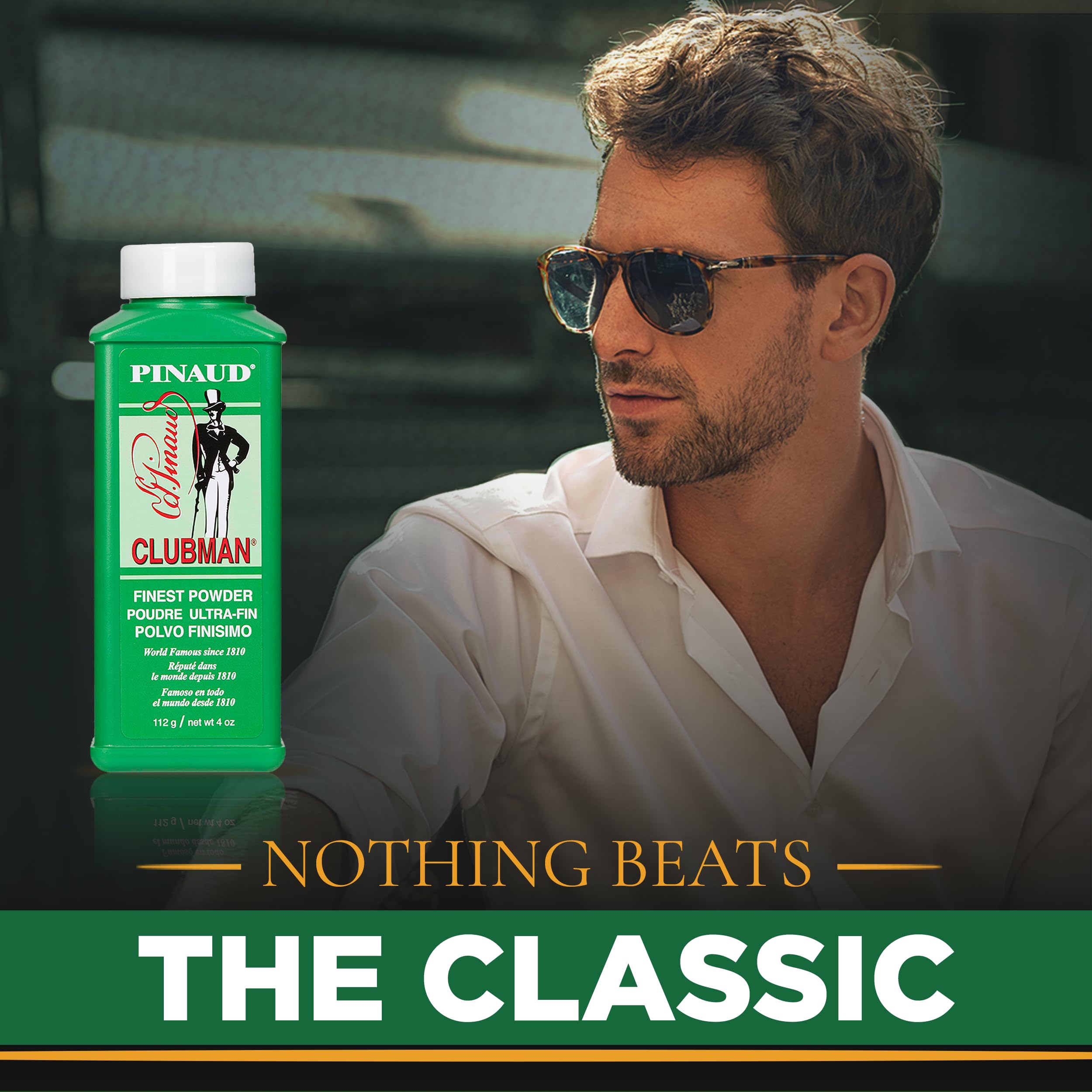 Clubman Pinaud Finísimo Polvo: textura superfina que absorbe humedad para piel suave.