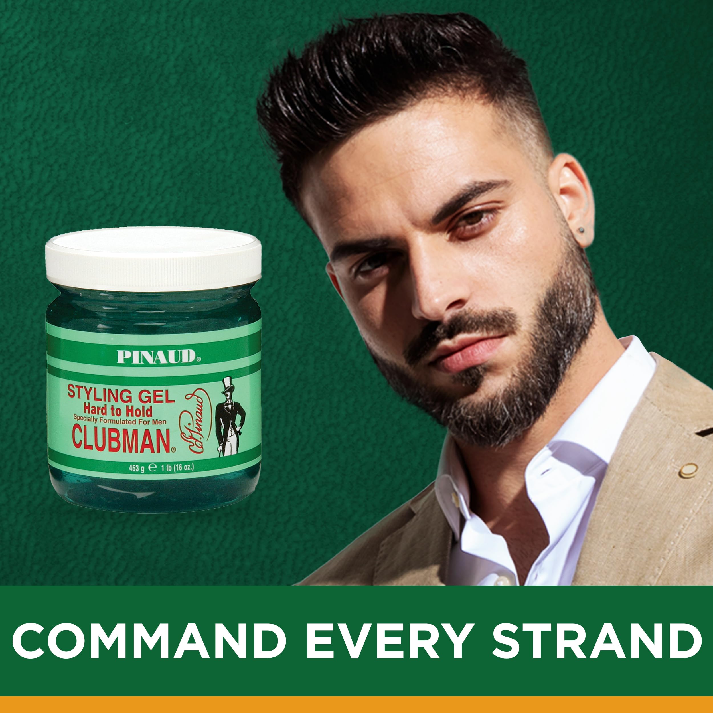 Clubman Pinaud Hair Styling Gel applying to hair for textured volume without flaking.