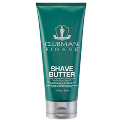 Clubman Pinaud Shave Butter 6 oz jar for a smooth, hydrated shave with shea and cocoa butter.