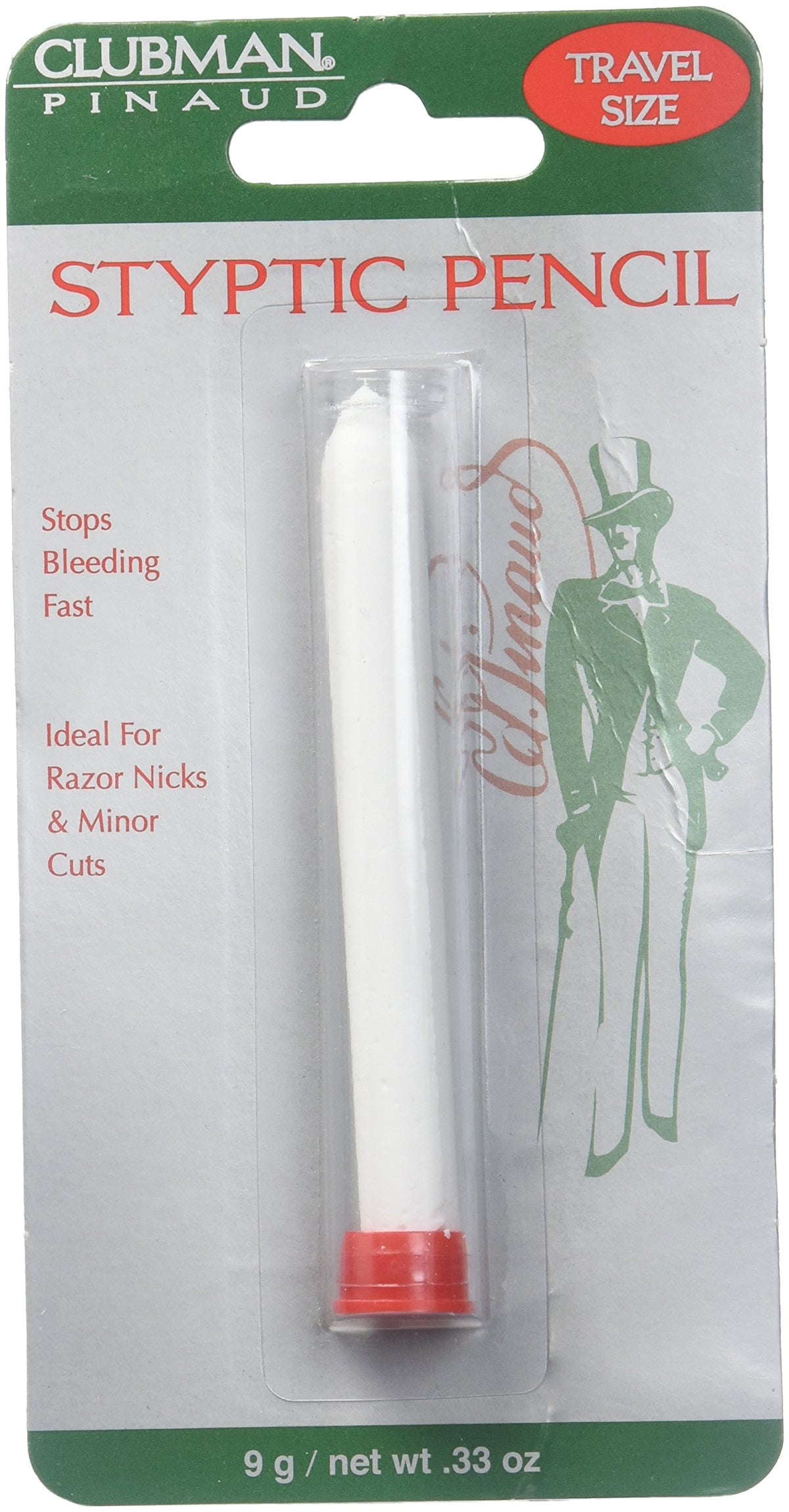 Clubman Pinaud Styptic Pencil travel-size close-up protecting skin after shaving