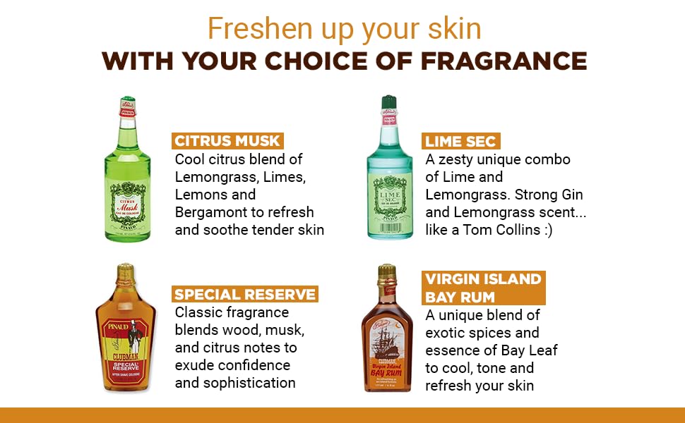 Clubman Pinaud Virgin Island Bay Rum daily-use bottle supports quick refresh.