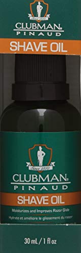 Clubman Pre Shave Oil application on hands offers prep for a comfortable shave.