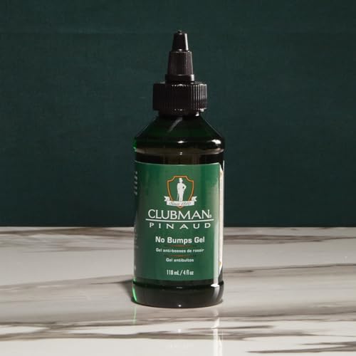 Clubman Razor Bumps Stopper Gel texture close-up highlighting hydrating Panthenol.