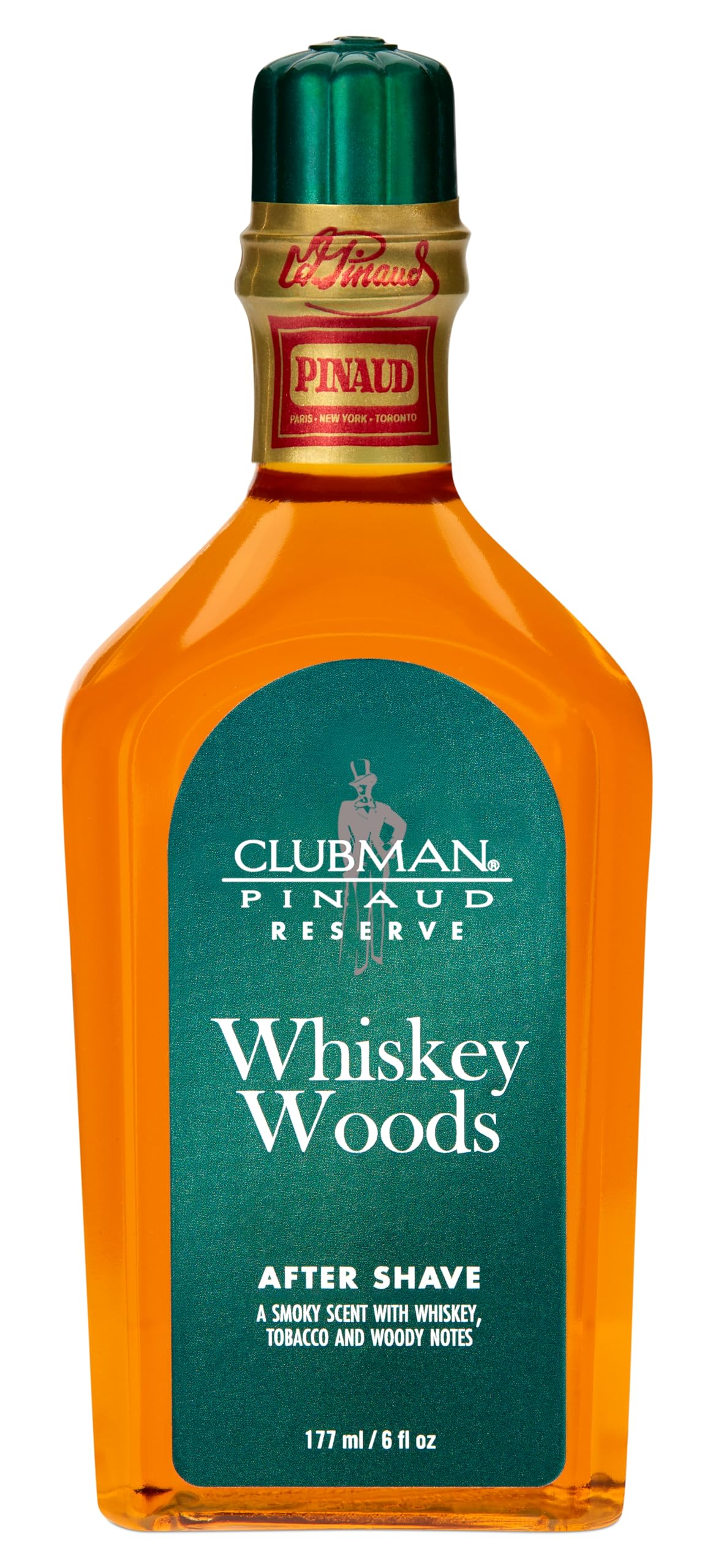 Clubman Reserve Whiskey Woods bottle ready for post-shave refreshment.