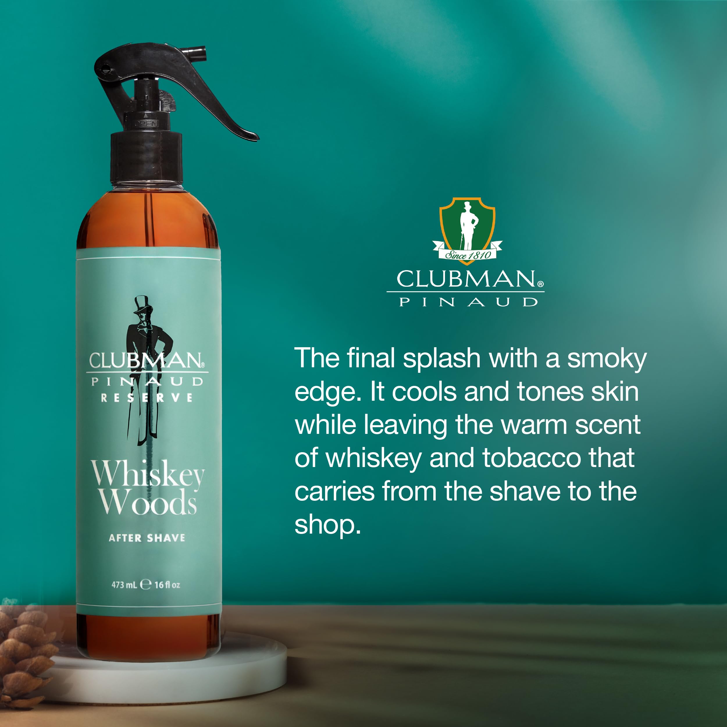 Clubman Reserve Whiskey Woods packaging highlighting classic design