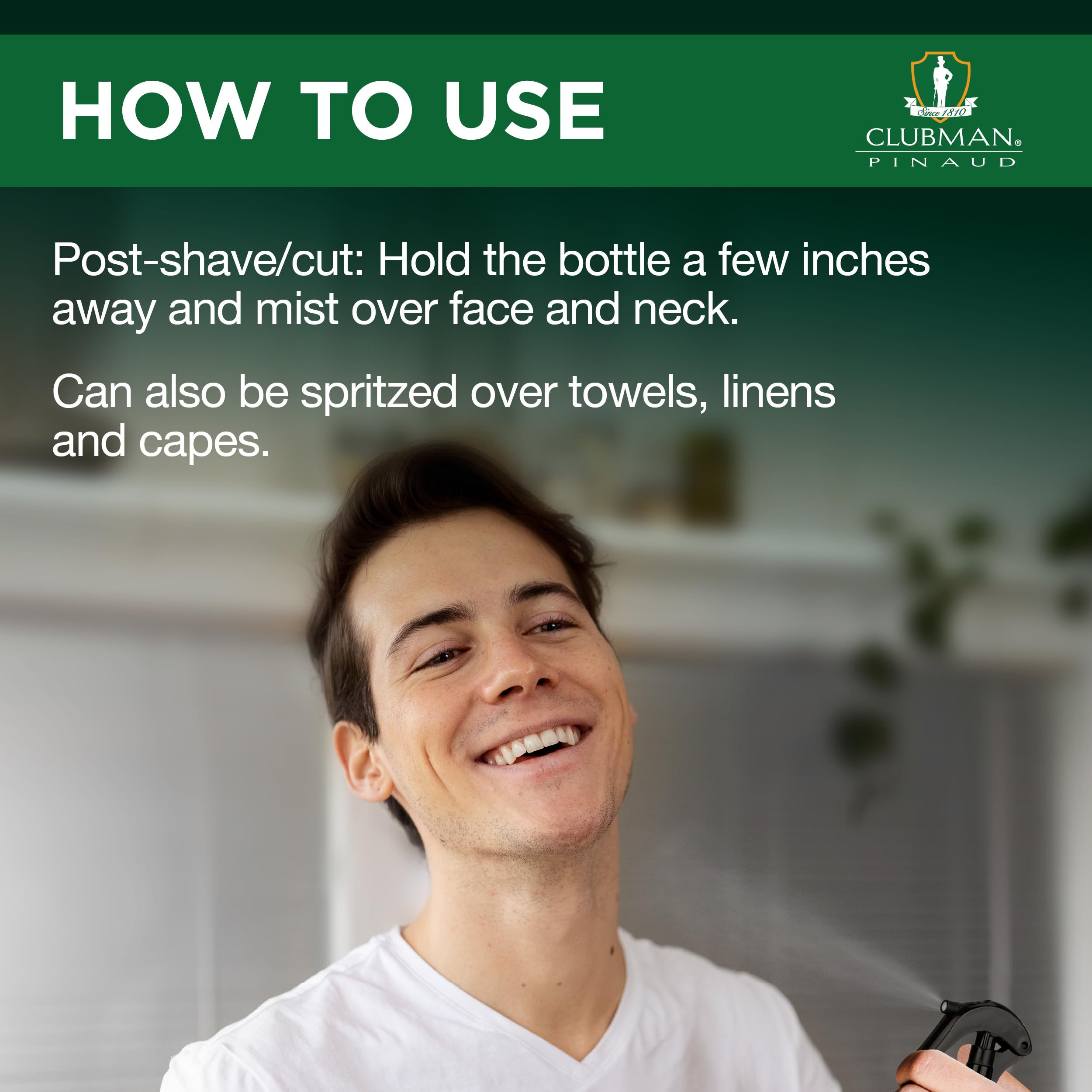 Retro packaging of Clubman on display evokes classic barber shop tradition.