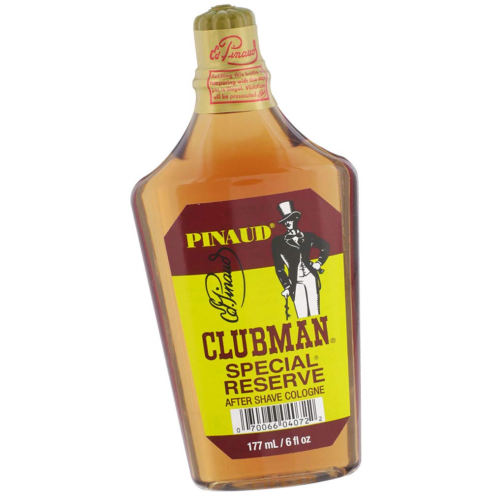 Clubman Special Reserve bottle pour — lasting scent for daily grooming.