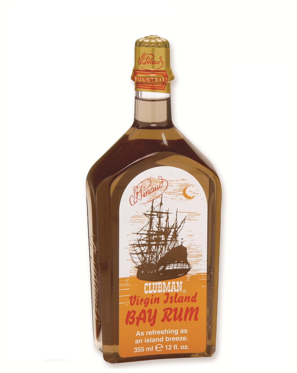 Clubman Virgin Island Bay Rum bottle for post-shave refreshment.